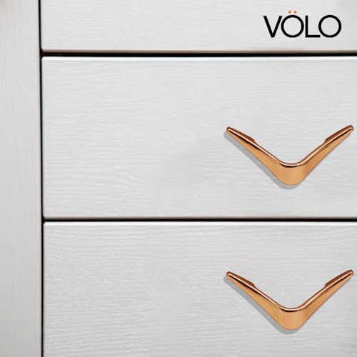 Image of VOLO V knobs for Drawers and cabinets for Home /Kitchen /Offices and Hotels - Versatile Solution for Home, Hotel, and Office Doors (2, Rose Gold)