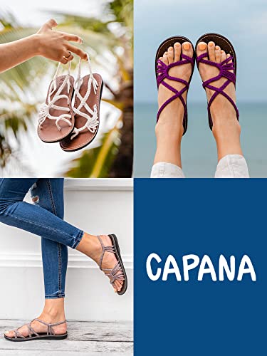 Capana Woven Women's Flat Sandals - Strappy Braided Sandals, Beach Sandals for Women Dressy Summer, Rope Bohemian Sandals, Spring Casual Womens Shoes, Comfy Boho Flats for Teen Girls – Banyan