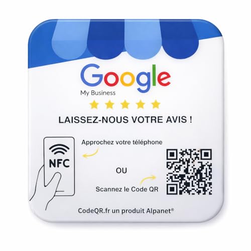 Plaque NFC & QR Code Avis Google Epoxy...