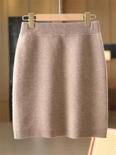 Women's Wool Knit Skirt Slim Fit Stretch High Waist Office Solid Color Mini Skirts4