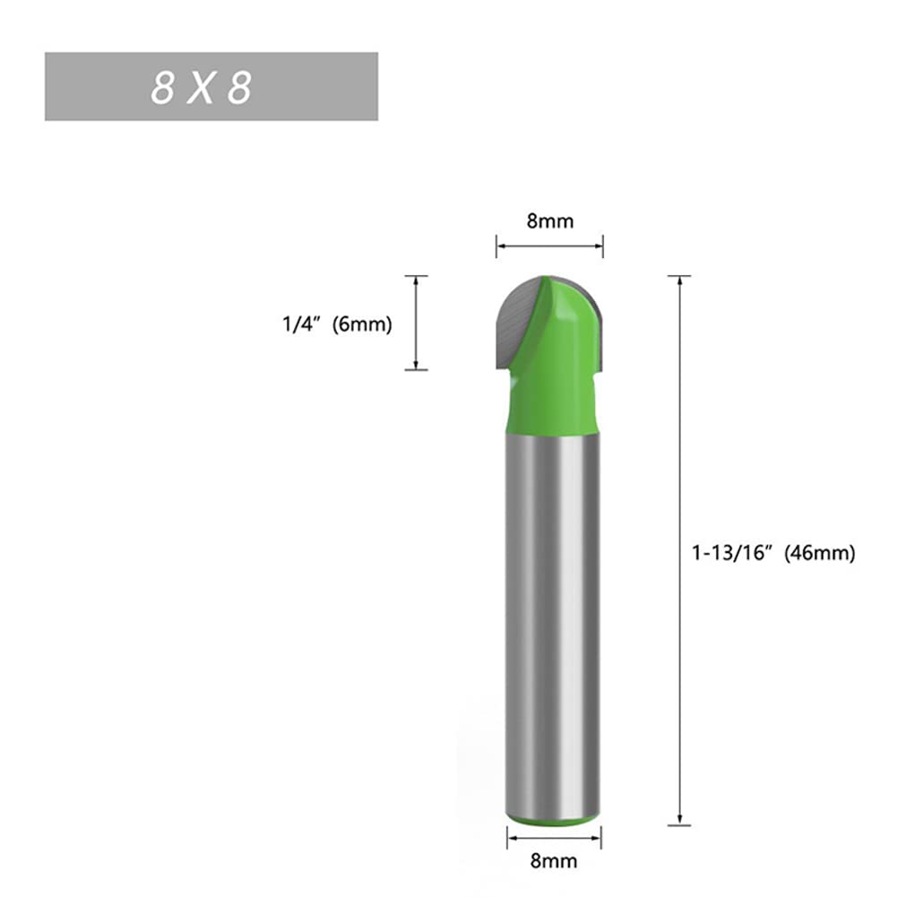 SPORTARC 10pcs 8mm Shank Ball Nose End Mill Round Nose Cove CNC Fresa Raggio Core, 6 mm, 8 mm, 10 mm, 12 mm, 14 mm, 16 mm, 18 mm, 20 mm, 22 mm, 25 mm