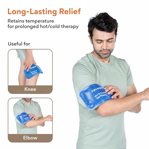 Image of FOVERA Reusable Hot & Cold Pack for Muscle Pain Relief & Injury | Ideal for Knees, Shoulder, Neck & Ankle | Long-Lasting Hot & Cold Therapy (Regular - 5 x 10 Inch, Without Cover)
