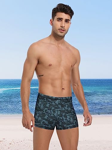 Image of Men's Square Leg Swimming Jammer Shorts UPF50+,Men Swimsuit Swim Jammers Fabric Shape Retention