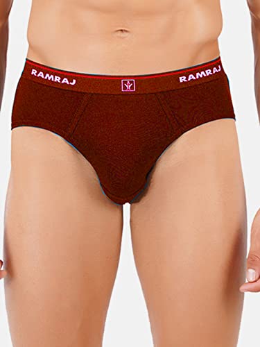 Image of RAMRAJ COTTON Men Pack Of 4 Solid Cotton Briefs | Soft Stretch Outer Elastic Waistband | Comfortable Daily Innerwear