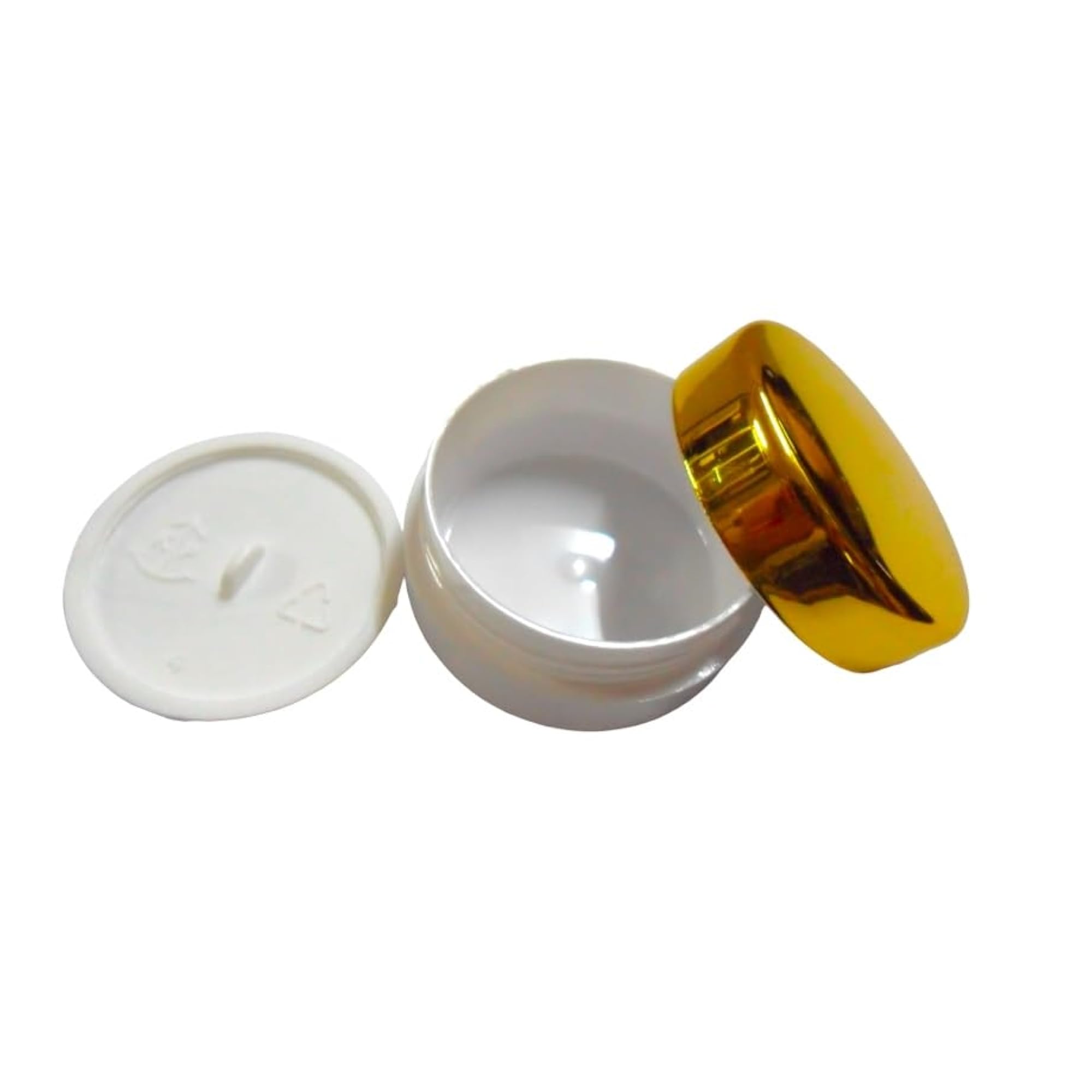 10 gm Round P.S. Milky White Container with Cap