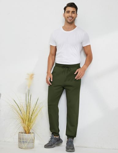 Image of Gihuo Men's Winter Fleece Pants Sherpa Lined Sweatpants Active Running Jogger Pants