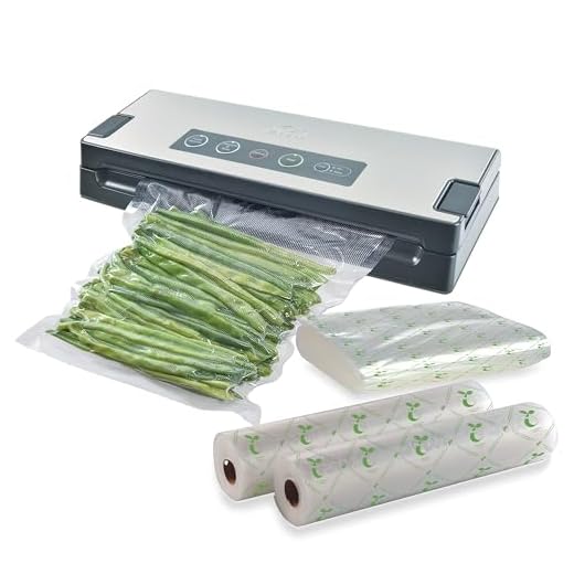 Solis Vakuumierer Vac Premium mit Pulse-Funktion, Vorteilspack mit kompostierbaren Folien und Beuteln, Vakuumiergerät für Lebensmittel, Küchen Zubehör ideal für Sous Vide, silber