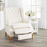 BrylaneHome Oversized Queen Anne Style Tufted Wingback Recliner Chair (400 Lb. Capacity), Ivory...