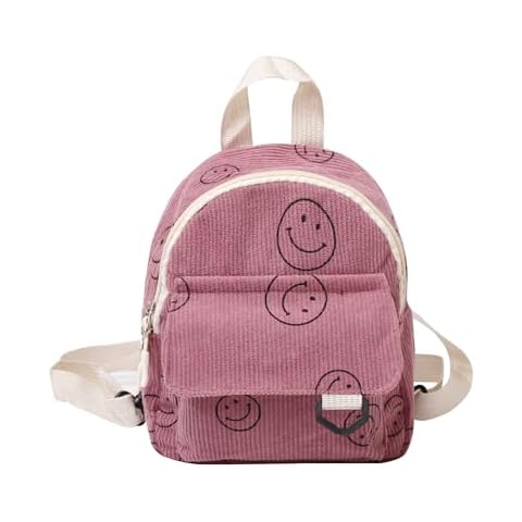 Small Backpack Purse Cute Mini Corduroy Bookbag Toddler Backpack School Bags for Women Girls Boys Teens Kids (pink) Cover