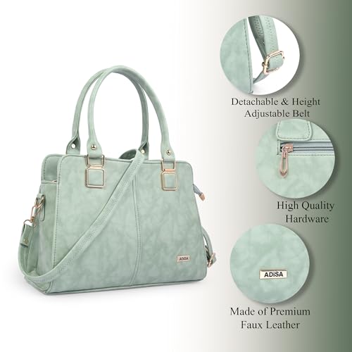 Image of ADISA gold square handbag shoulder bag for women and girls with sling belt (AD4081)