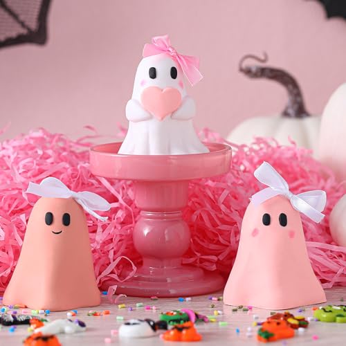 Wesiti Cute Ghost Figurine Mini Halloween Ghost Decor Small Resin...
