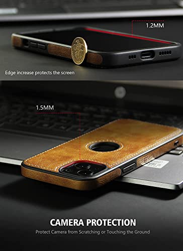 Image of MIDOS Back Cover Compatible with iPhone 13 Leather Case Flexible Slim Cover for iPhone 13 (Brown)