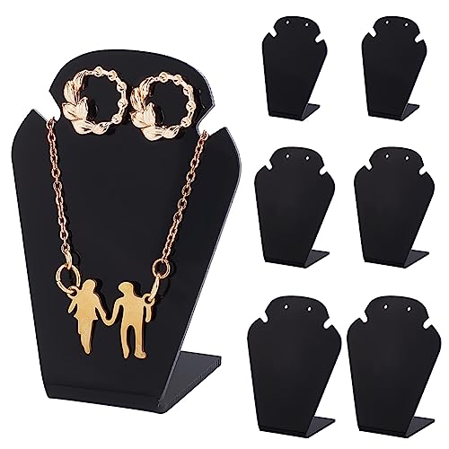 PH PandaHall 6pcs Présentoir de Collier en Acrylique, 3 Tailles 3D Buste Présentoir Collier Pendentif Porte-Bijoux Mannequin Stockage Affichage pour Femmes...
