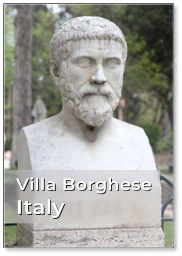 Pythagoras Bust Sculpture in Villa Borghese, Rome, Fridge Magnet