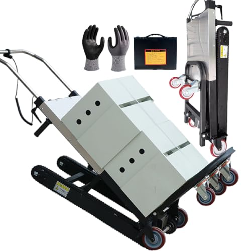 pedenencelia Carretilla Eléctrica para Subir Escaleras De 500 W/850 W con Orugas De Goma para Mudanzas. Plataforma para Subir Escaleras De Alta Resistencia 500w(1battery)