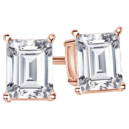 Houston Diamond District IGI Certified LAB GROWN Diamond Stud Earrings for women 4 Prong Push Back (E/F Color VS2/SI1 CLARITY)