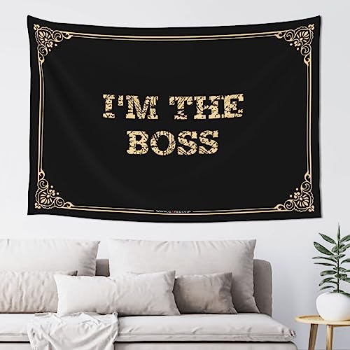 Man Cave I'm The Boss �^�y�X�g���[ �r�[���f�R���[�V���� �j�̓��A �j�̓��A ���[��(100X150cm)