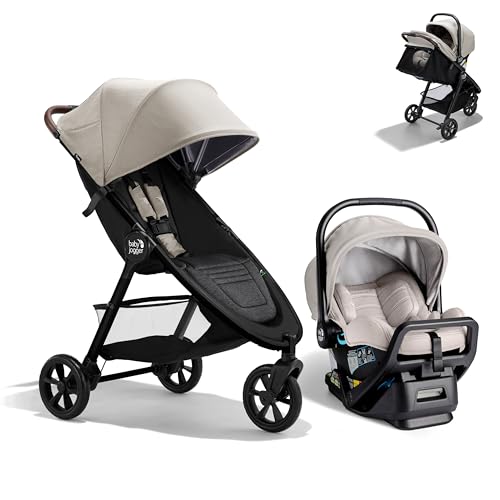 Baby Jogger City mini GT3 Travel System – Car Seat Stroller Combo with All-Terrain Stroller with Forever Air Rubber Tires and All-Wheel Suspension, and City GO 2 FR-Free Infant Car Seat