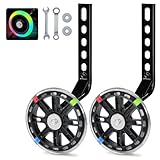 PRUNUS Flash BIKE Training Wheels for 12 14 16 18 20 Inch.Training Wheels for Kids Bike is Heavy Duty.Bicycle Training Wheel is Suitable Single Speed Bike