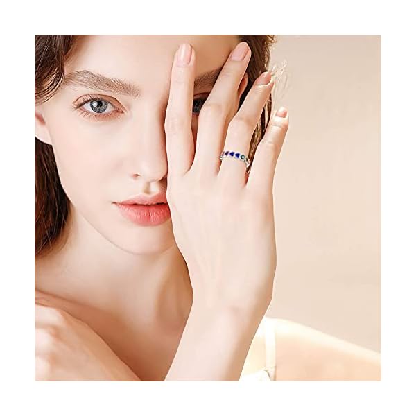 Chakra-Ring-925-Sterling-Silver-Heart-7-Colorful-Chakra-Rainbow-Ring-for-Women MBSUUH Chakra Ring 925 Sterling Silver Heart 7 Colorful Chakra Rainbow Ring for Women Girls