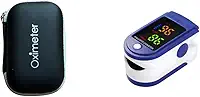 Oxímetro Digital Medidor Pulsação e Saturação de Oxigênio no Sangue Pulso Pilha Portátil Simples Pratico (OXIMETRO + ESTOJO PROTETOR)