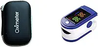 Oxímetro Digital Medidor Pulsação e Saturação de Oxigênio no Sangue Pulso Pilha Portátil Simples Pratico (OXIMETRO + ESTOJO PROTETOR)