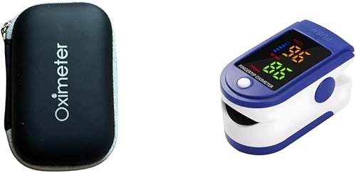 Oxímetro Digital Medidor Pulsação e Saturação de Oxigênio no Sangue Pulso Pilha Portátil Simples Pratico (OXIMETRO + ESTOJO PROTETOR)