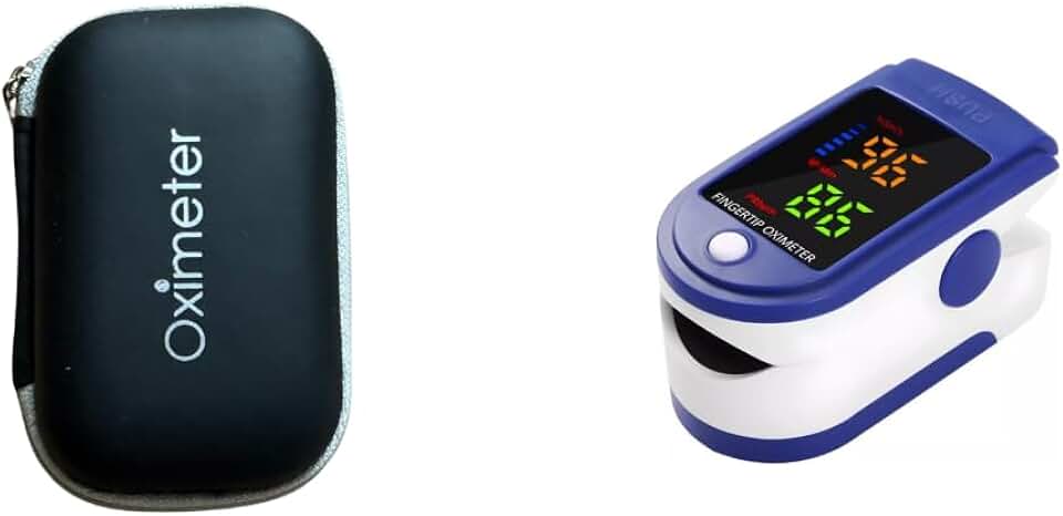 Oxímetro Digital Medidor Pulsação e Saturação de Oxigênio no Sangue Pulso Pilha Portátil Simples Pratico (OXIMETRO + ESTOJO PROTETOR)