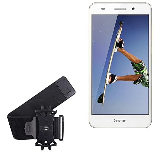 BoxWave Holster Compatible with Honor Holly 3 - ActiveStretch Sport Armband, Adjustable Armband for Workout and Running - Jet Black