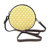 Bandoulière réglable : notre sac à bandoulière jaune clair à pois (a) pour femme dispose d'une bandoulière en cuir amovible et d'une poignée de transport, répondant à vos différents besoins, que ce soit comme petit sac à bandoulière pour femme ou comme sac à main quotidien à bandoulière
