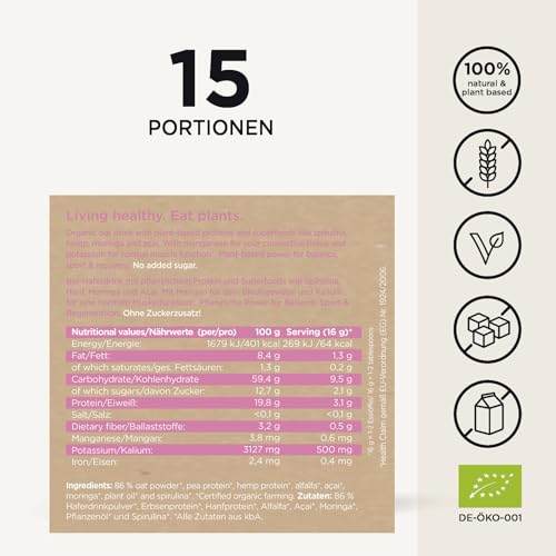 SOOPER FOOD Cell Repair Oat Mix | Bio Hafermilch Pulver mit veganem Proteinpulver | Pflanzliches Superfood | Glutenfrei & ohne Zusatzstoffe | 15 Portionen | 250g