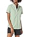 Amazon Essentials Short-Sleeve Classic Fit Outdoor Shirt with Chest Pockets Camicia, Verde Chiaro, XS