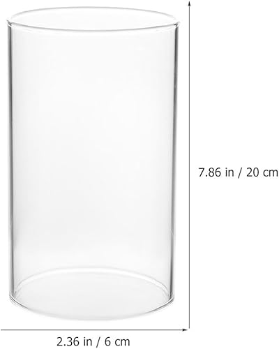 Miniatura 6 de VICASKY Candelabros de cristal esmerilado para huracanes, cilindro de tubo de chimenea abierto en ambos extremos, pantalla transparente para diámetro