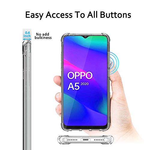 Image of Dashmesh Shopping� Shock Proof Protective Soft Back Case Cover for Oppo A5 2020 / A9 2020 (Transparent) [Bumper Corners with Air Cushion Technology]