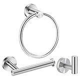 MYSUNBAR Juego de accesorios para cuarto de baño, color plateado