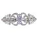 Faship Gorgeous Violet Light Purple Crystal Hearts And Floral Hair Barrette