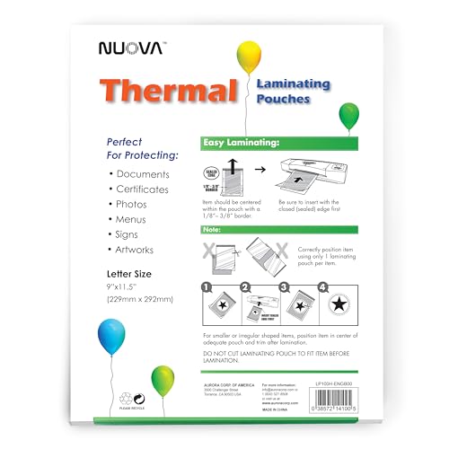 image for Aurora Nuova Premium Thermal Laminating Pouches 9