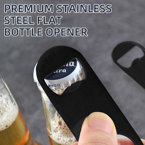 Décapsuleur plat en acier robuste et compact noir pour barman - 3