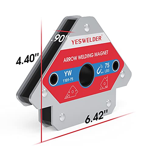 Image of YESWELDER 75 lb Welding Magnet 2 Pc of Welding Magnet 75 lb Holding Power | magnetic holding support, workpiece positioning, fit-up, assembly