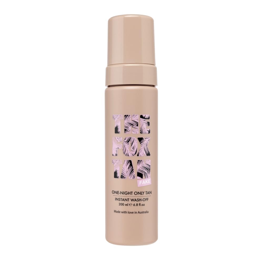 The Fox Tan One-Night Only Instant Tan Wash-Off Mousse, Fast Drying, Temporary Tan Formula For Face & Body, Vegan & Cruelty Free, 200mL