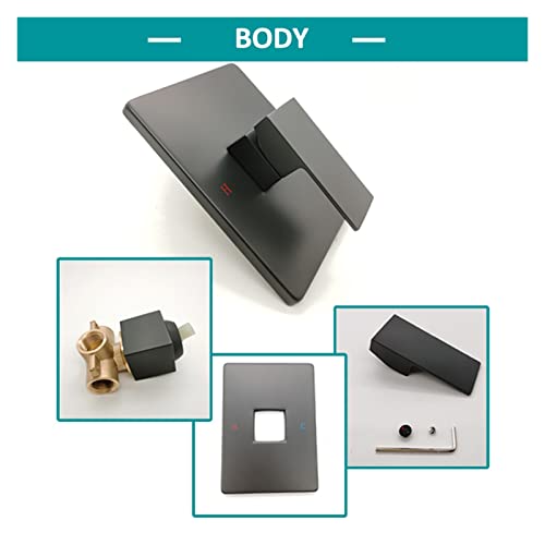 Mitigeur de douche noir mat haut de gamme encastrable avec rosace ronde et commande de précision