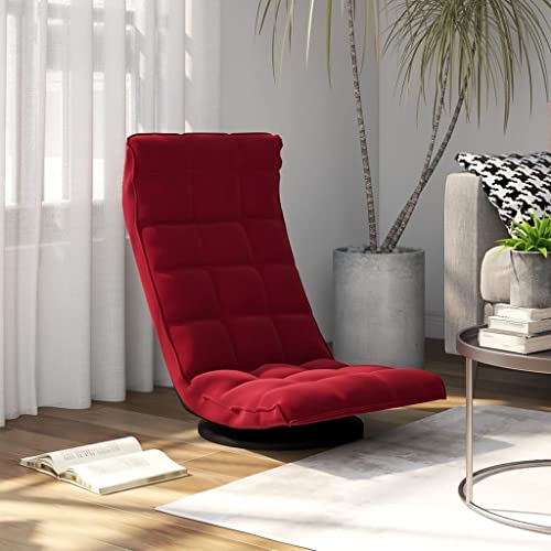 Générique Chaise de Sol pivotante Rouge Bordeaux Velours,Meubles, Fauteuils et chaises, Fauteuils de Sol, Rouge (Poids 7.68KG)
