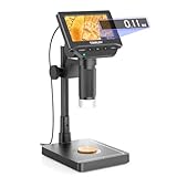 TOMLOV Coin Microscope LCD Digital Microscope 1000X, Coin Magnifier with 8 Adjustable LED Lights, PC View Compatible with Windows/MacBook, Built-in Long Lasting Battery, DM4 Lite, 4.3 Inch