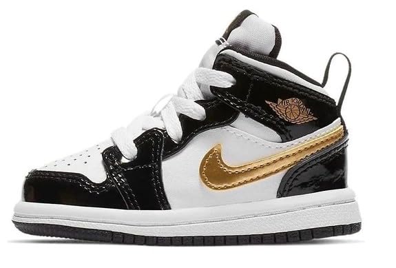 JordanBoy - TD Air 1 Mid SE - Black/Metallic Gold/White Size 5c