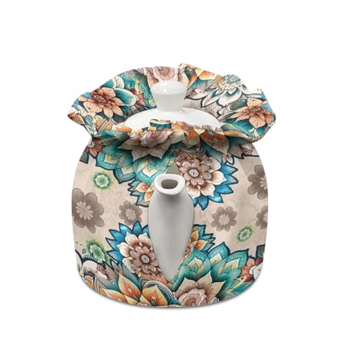 Image of Xoenoiee Boho Mandala Chicken Tea Cozy Tea Cosy for Teapots Keep Warm Teapot Cover Insulated Kettle Cover for Home Kitchen Table Decor