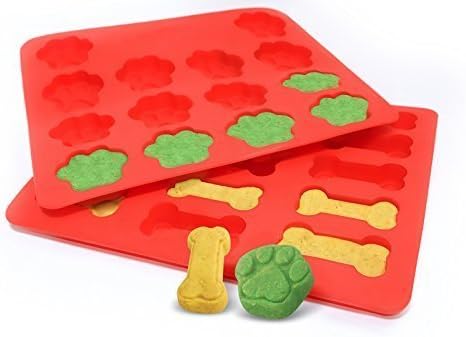 Seventhinking Homemade Dog Treat Maker Cake Pans - 2 Pack - & Recipe Guide - 12 x 10 inch pans