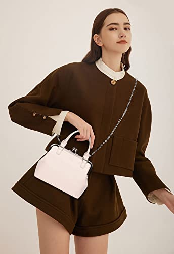 Image of GM LIKKIE Kiss Lock Purses and Handbags, Vintage PU Leather Clutch Purses for Women, Top Handle Evening Handbag