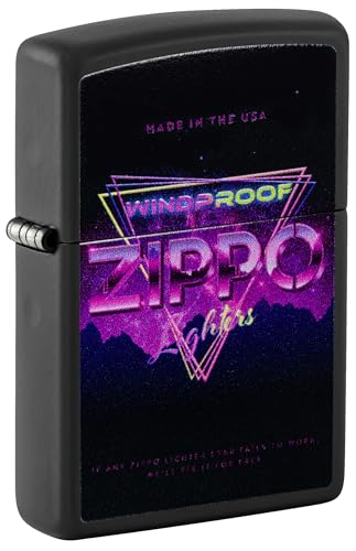 Image of Zippo Sign Design Black Matte, Pocket Windproof Fuel Refillable Lighter, BIS Certified