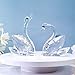 YWHL 25th Anniversary Crystal Swan Gifts for Wife, 25 Year Wedding Anniversary for Couple, Swan Figurine with Silver Diamond, Romantic Gifts Birthday Gift for Her Him (Silver)