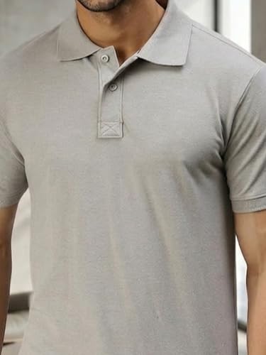 Image of Lux Cozi Men's Cotton Solid Polo Tshirt | Collar Tshirts | Half Sleeves | Stylish & Premium All Day Wear | Pack of 1